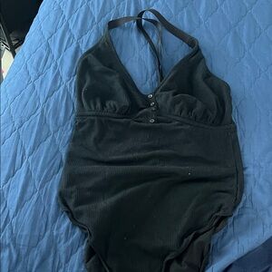 Aerie Black Ribbed Bodysuit